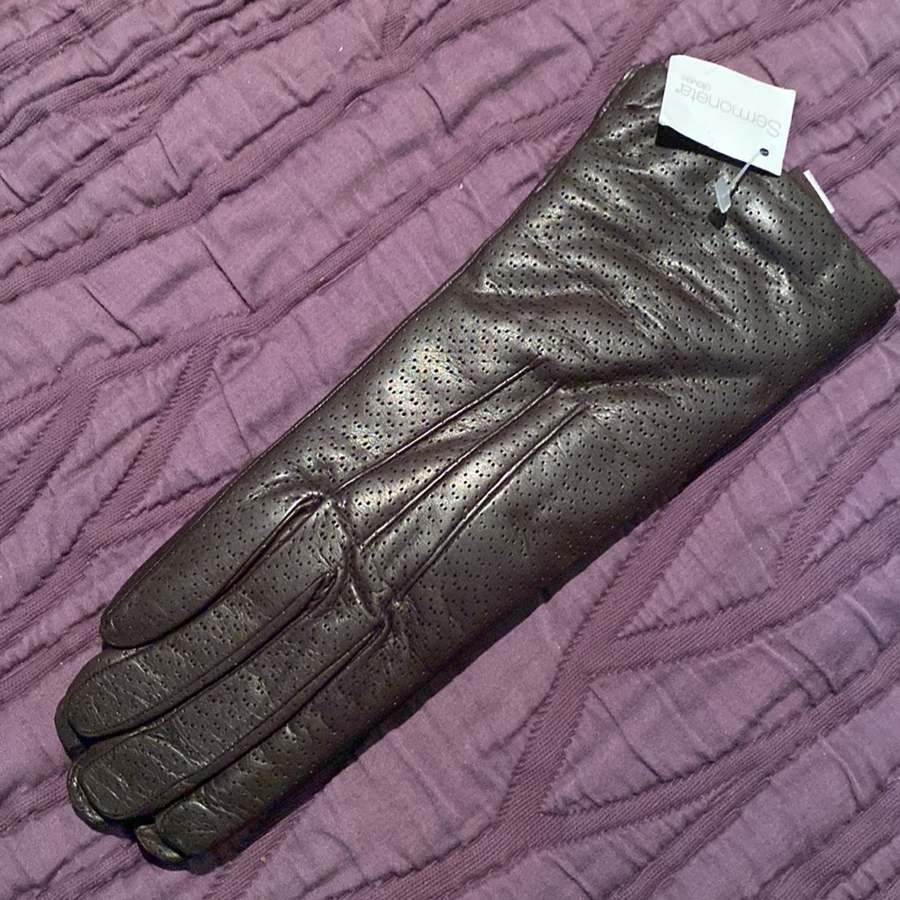 Brown Leather Gloves size 7 from the Sermoneta shop on Madison Avenue in NYC. - Picture 6 of 6
